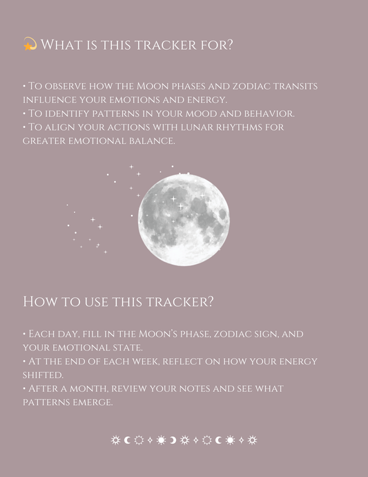 Lunar Cycle & Emotion Tracker – Align with the Rhythms of the Universe